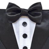 Black & White Tuxedo Dog Bandana with Bow Tie
