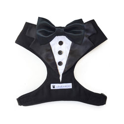 Classic Black Bow Tie Tuxedo Dog Harness