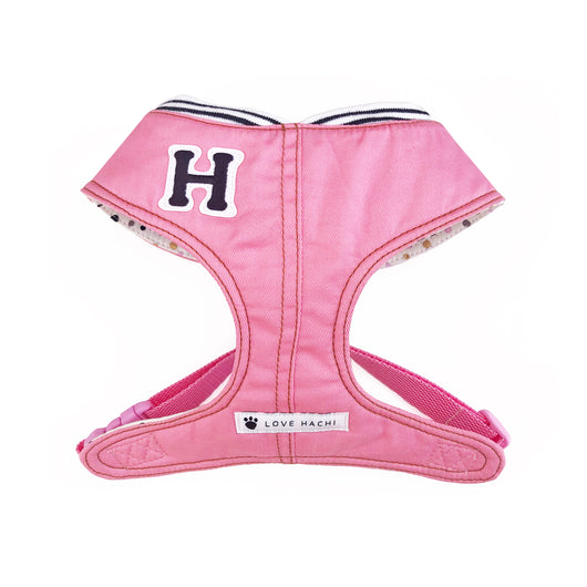 Pink Personalised Varsity Dog Harness